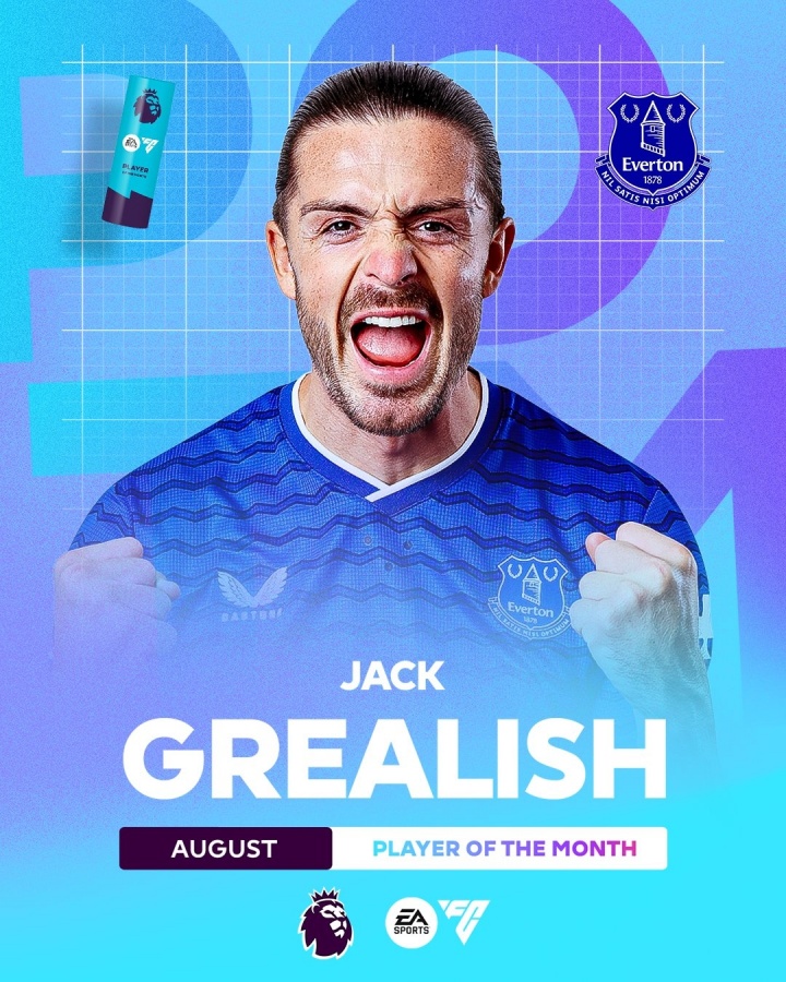 mk体育-8月4次助攻五大联赛同期最多！格拉利什生涯首次当选英超月最佳